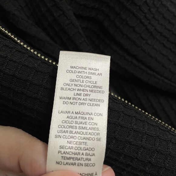 Chicos PM Waffle weave moto jacket Asymmetrical zipper leopard lined stretch - Picture 5 of 10